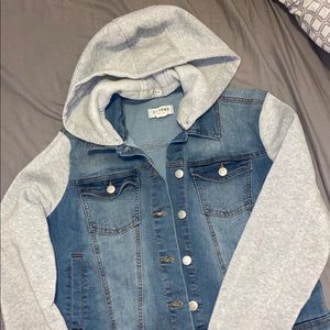 hooded denim jacket